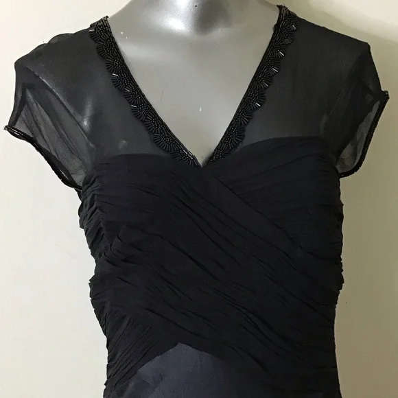 Dusk Black Silk/Sheer Dress NWT - Picture 5 of 10